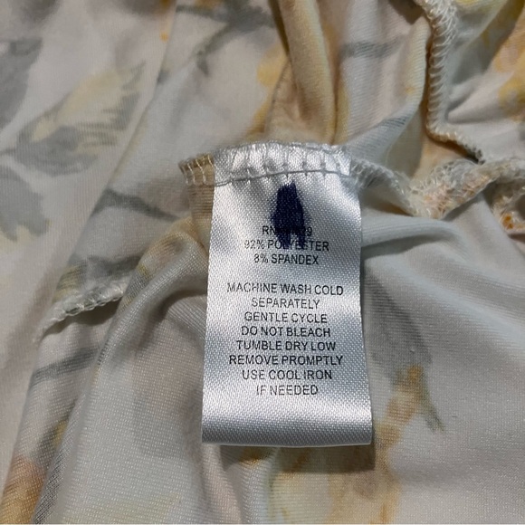 Derek Heart Juniors Sz M Yellow Floral Off Shoulder Short Sleeve Stretch Dress - Picture 13 of 13